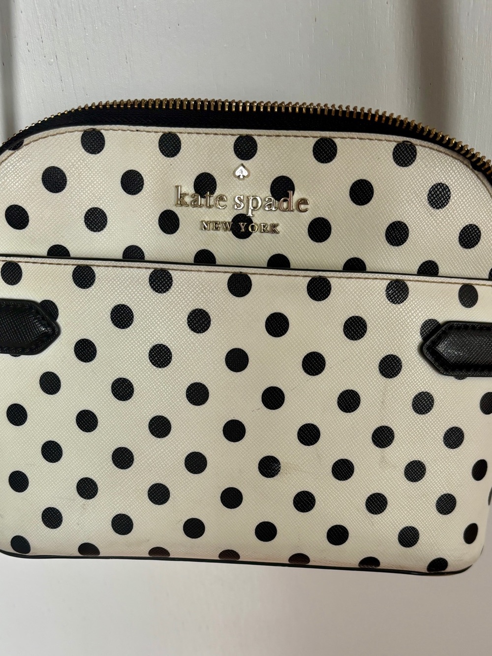 kate spade Polka Dot Cosmetic Pouch - Cream & Black
